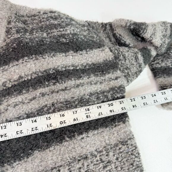 Sundance Sweater Womens Large Wool Alpaca Striped Button Up Chunky Curled Fleece - Picture 6 of 7